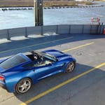 A Girls Guide To Cars | 2016 Corvette Stingray, A Beach, And 10 Years Of Marriage - Ridin The Fortmorgan Ferry Corvette Stingray Dauphinisland Mueller10Yr