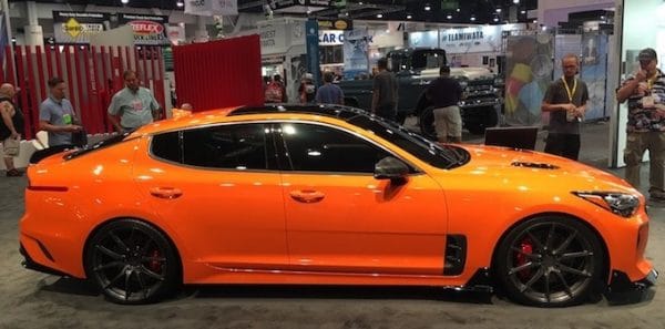 A Girls Guide To Cars | The Future Of Cars Blossoms At The World’s Largest Car Parts Convention - Kia Stinger Sema Featured Image