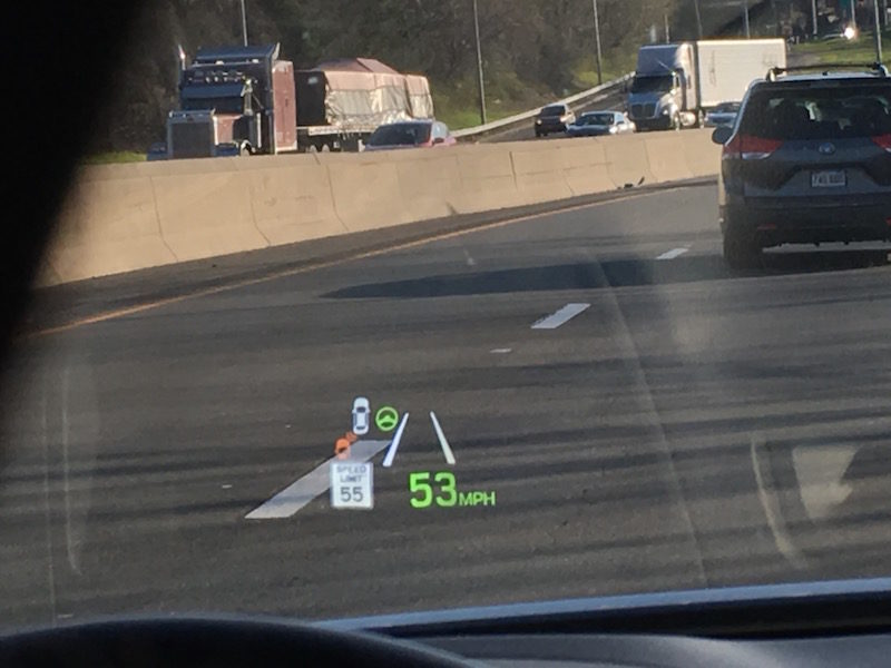 2016 Genesis head up display in action
