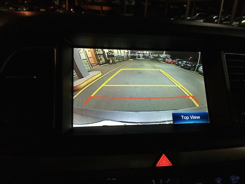 The 2016 Genesis rear view camera screen