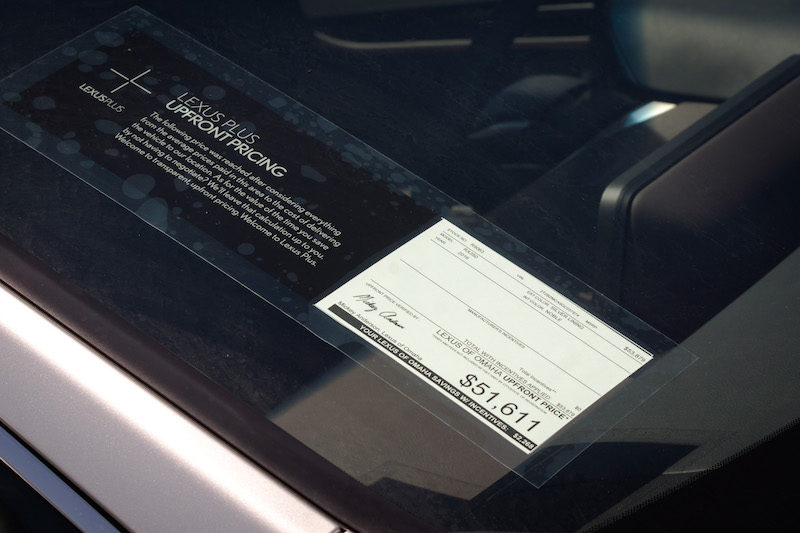 Lexus no haggle car price