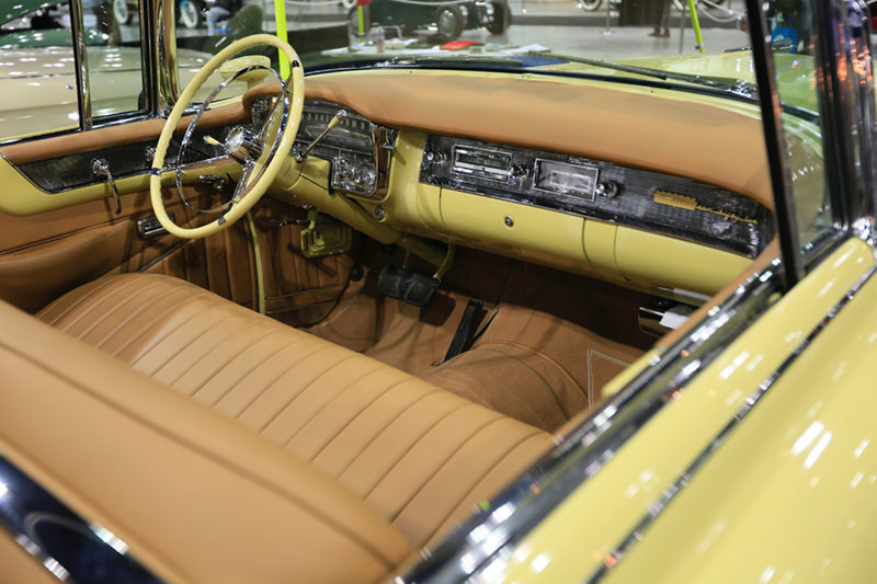 Classic Cadillac front seat at the LA Classic Auto Show.
