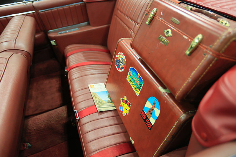 When the luggage matches the upholstery at the LA Classic Auto Show.
