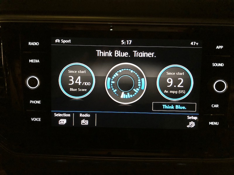 Efficiency feedback in the VW Atlas three row SUV