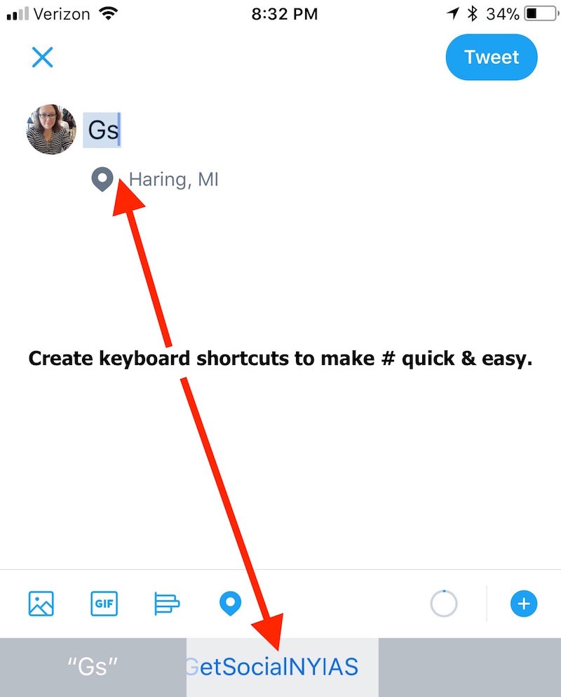 Use this quick and easy keyboard shortcut to create easy to insert common phrases on social media updates.