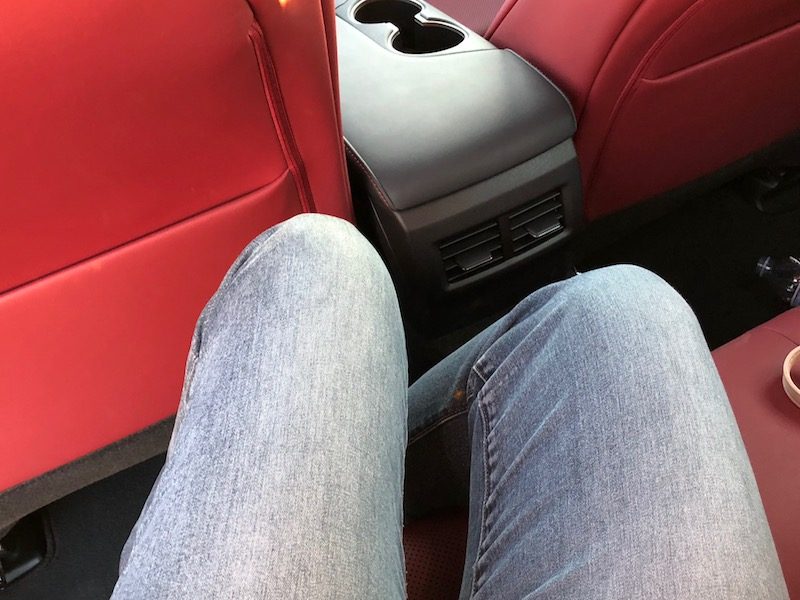 rear seat room in the back seat - read and black interior