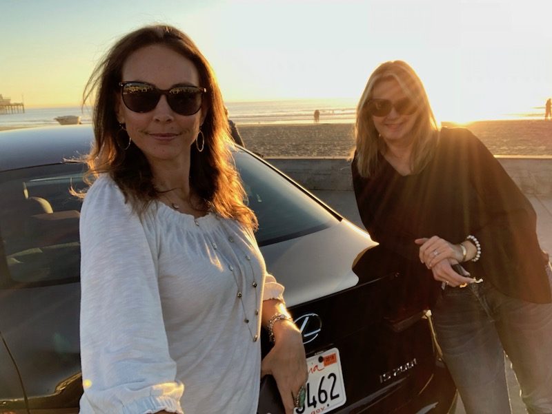 two women at Newport beach