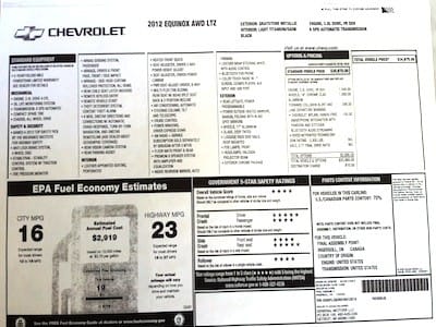 How to Buy a Car if You Have Bad Credit: 6 Tips 2 Monroney Car Sticker
