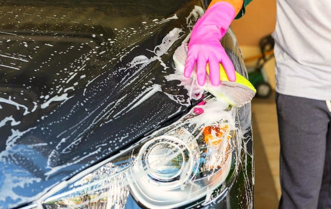 Car cleaning tips - start by washing the outside.