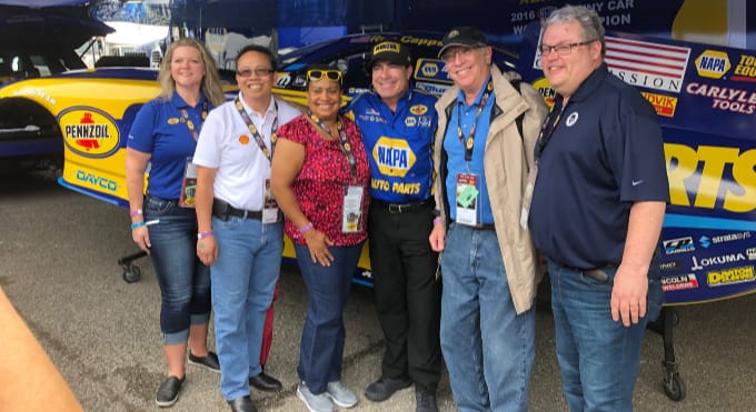 How to Win a Drag Race, Even in a Minivan. The Secret is Synthetic Oil 8 Ron Capps, NHRA Funny Car driver, Pennzoil synthetic oil