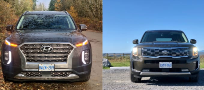 A Girls Guide to Cars | Kia Telluride vs. Hyundai Palisade: These 3-row SUVs Are HOT - Featured Palisade Telluride 1