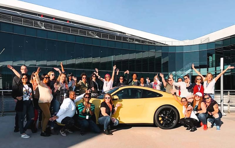 2023 Was The Best (Anniversary) Gift Ever 5 Our group at the Porsche Experience Center