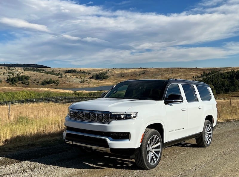 The Grand Wagoneer L under Montana's Big Sky best road trip SUVs