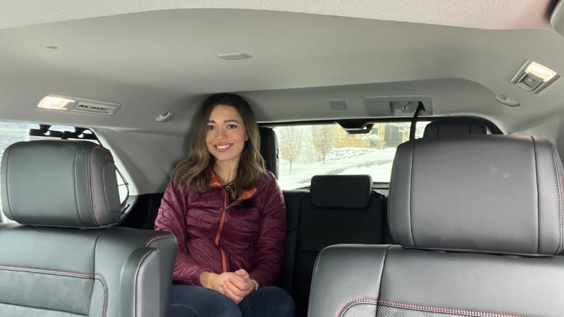 The Third Row Is Slightly Less Accommodating For Adults (See My Head Touching The Ceiling). But Three Smaller Kids Would Fit Back Here! Photo: Allison Bell