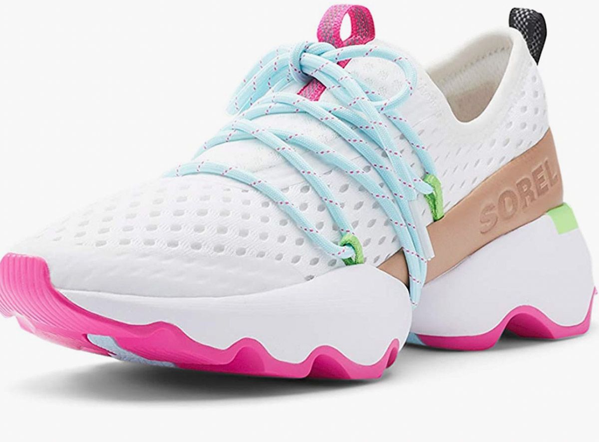 13 of the Best Women's Sneakers for Summer Road Trips 16 You can't go wrong with the bright pops of color on these slip on Sorel kicks.