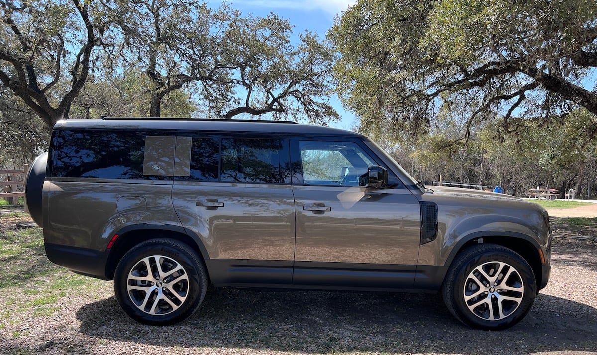 A side view of the Land Rover Defender 130