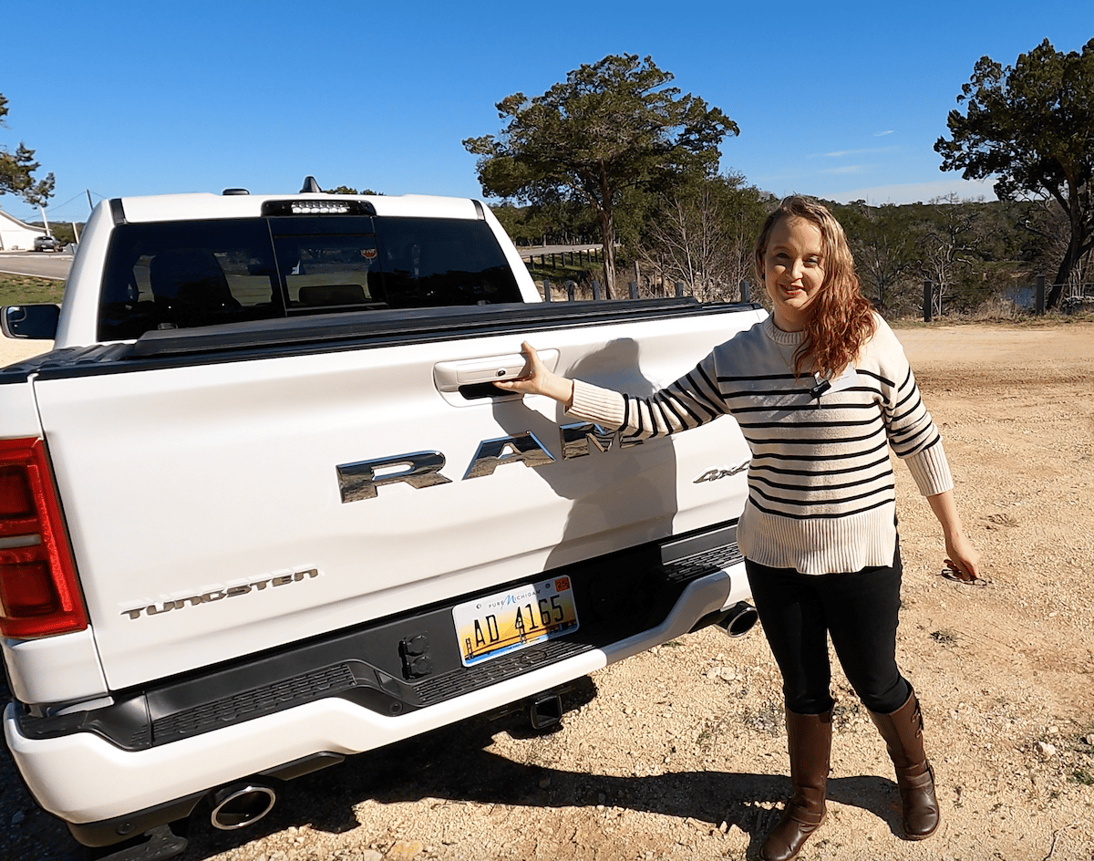 The power liftgate in the 2025 Ram 1500 is easy to open and close