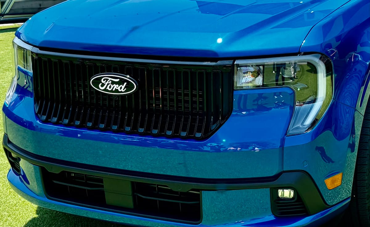 The Distinct Front Grille Of The Ford Maverick Lobo