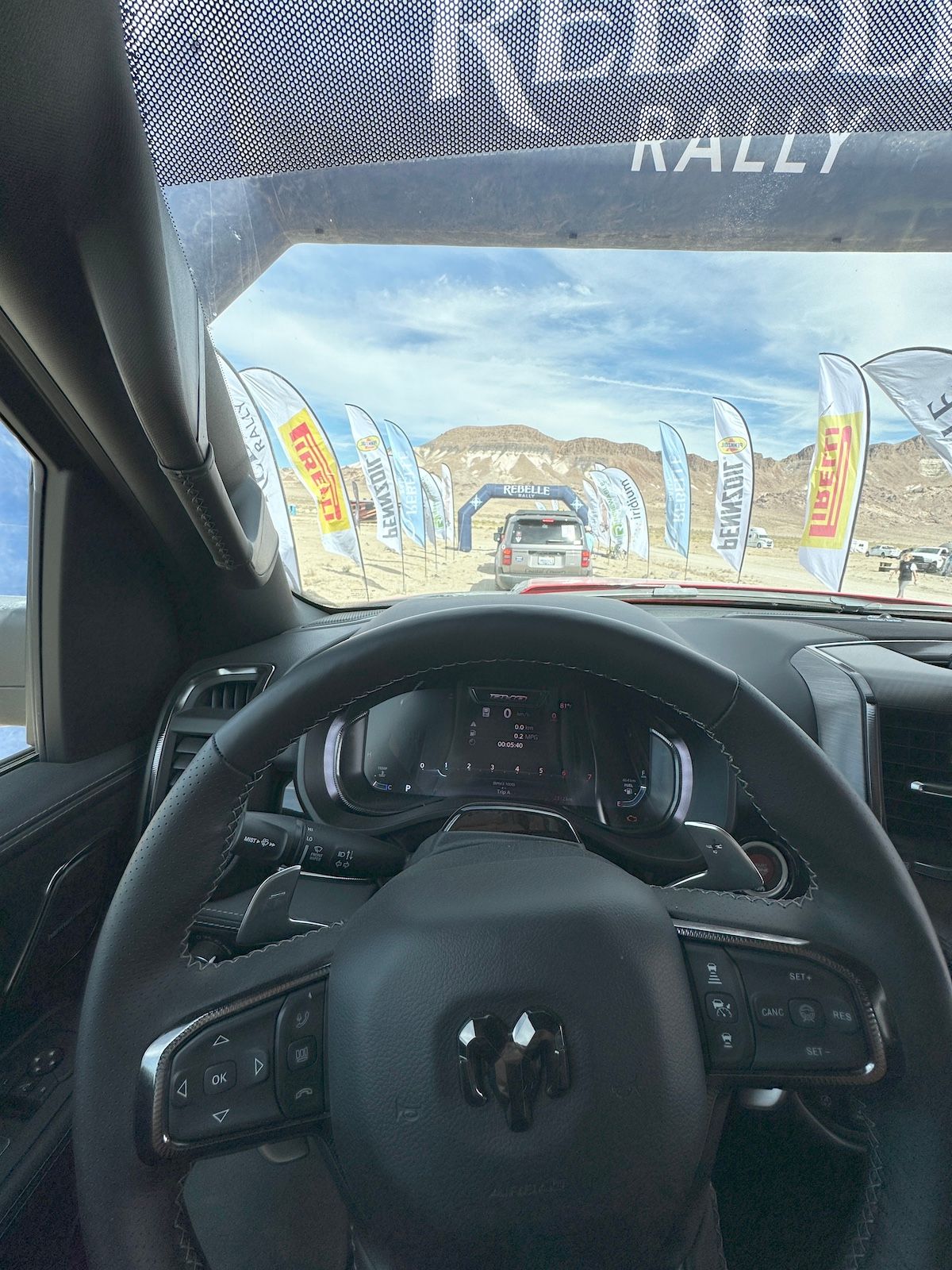 Crossing The Finish Line At The Rebelle Rally In The Ram 1500 Rho