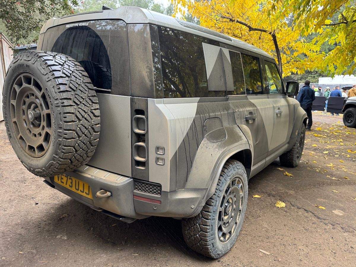 The Rear Of The Land Rover Defender Octa We Drove Off Road