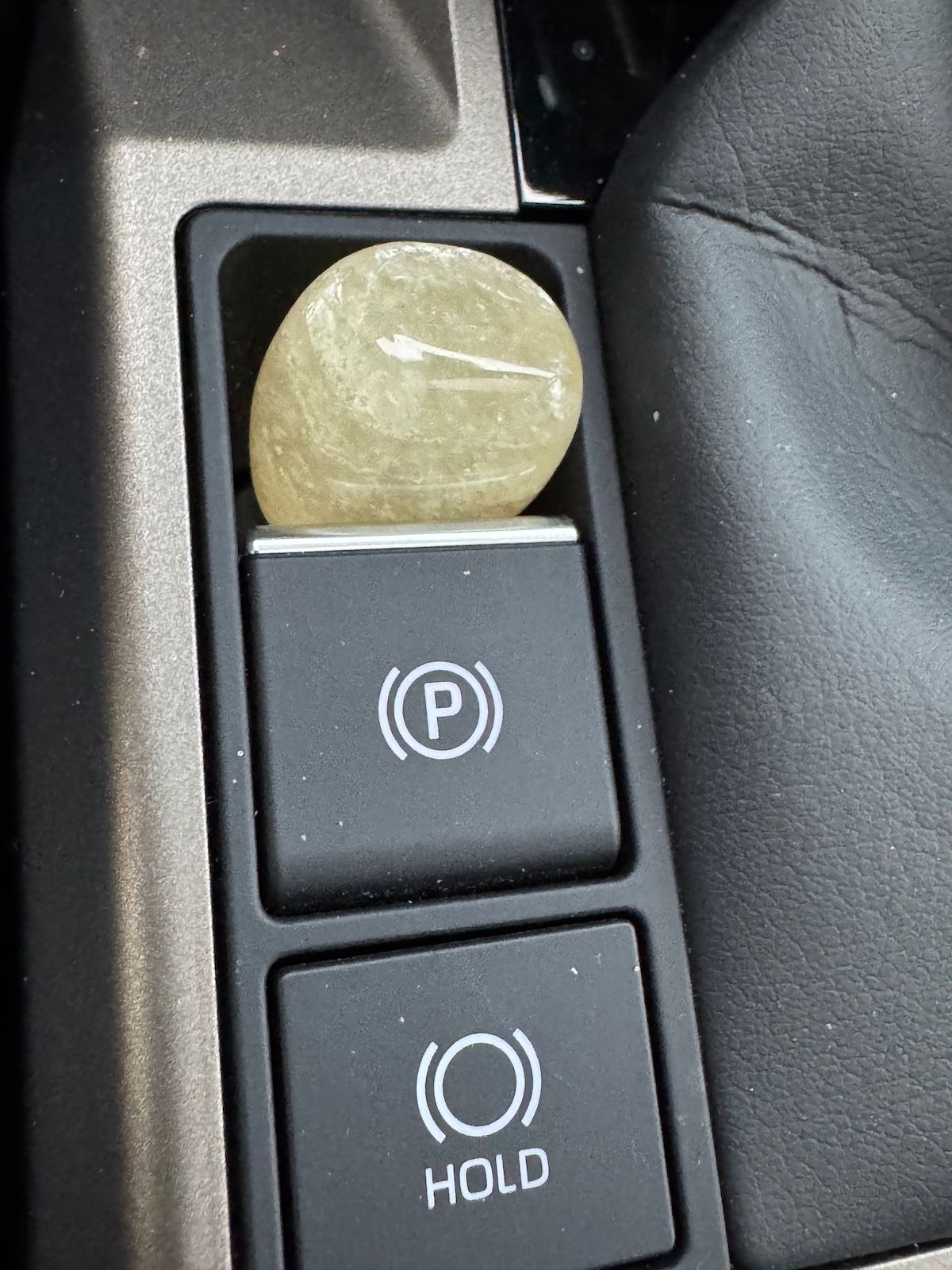 Honey Calcite Crystals In The Car