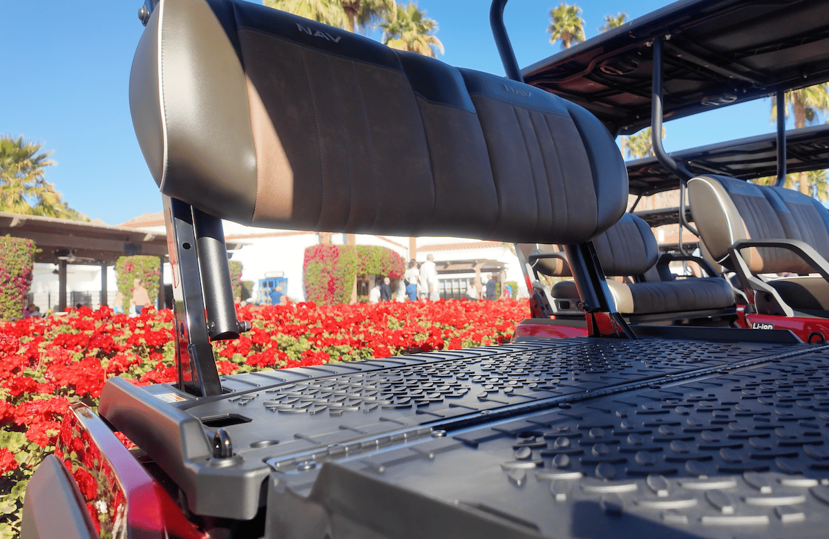 Carry Up To 150 Lbs On This Fold-Flat Seat Kawasaki Nav 4E Electric Cart