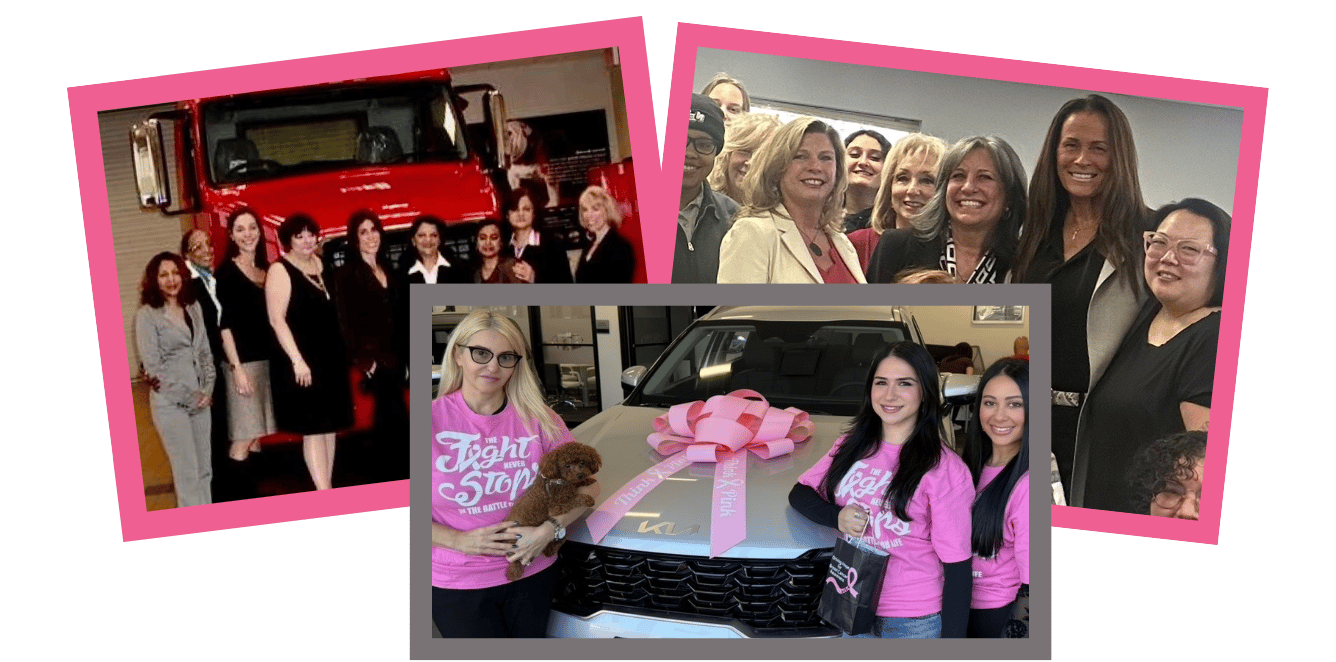 Sandra Gabrielli, Marina Letsios and Suzanne Cochrane with their teams for International Women's Day