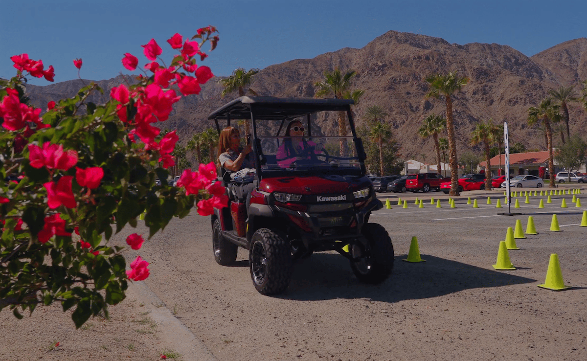 Kawasaki Set Up An Auto Cross-Style Drive To Test The Nav 4E Electric Cart