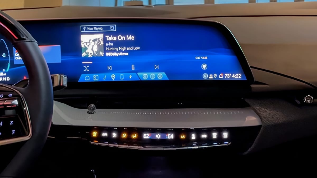 The Multimedia System In The Cadillac Optiq With Illuminated Lights