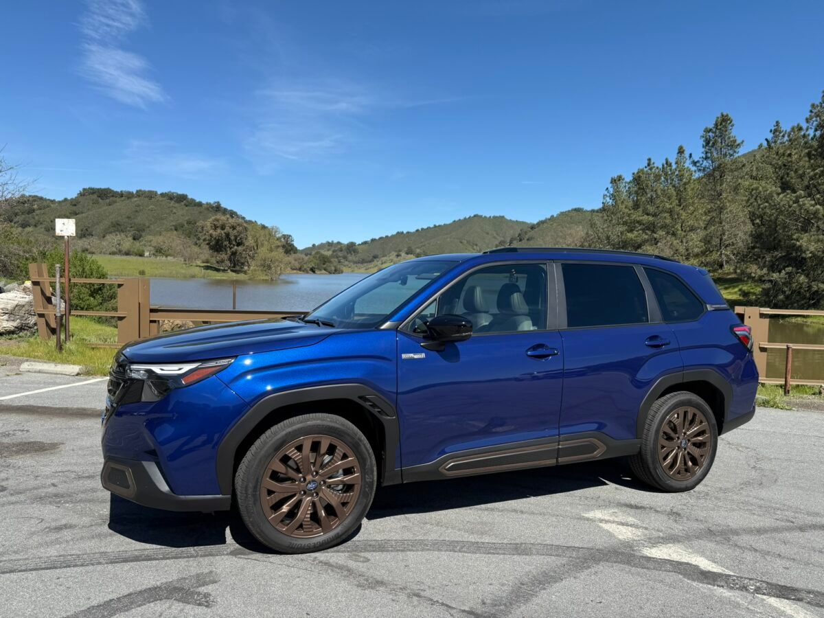 The 2025 Subaru Forester Hybrid Parked Next To A Lake