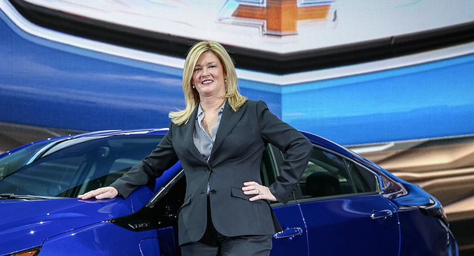 Pam Fletcher, cheif engineer, EVs, GM, with the Chevy Volt