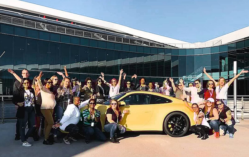 2023 Was The Best (Anniversary) Gift Ever 5 Our group at the Porsche Experience Center