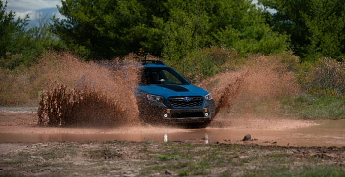 Into the mud in the 2022 Subaru Outback WILDERNESS on A Girls Guide to Cars