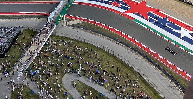 F1 track and spectators. Photo by Kristin Shaw