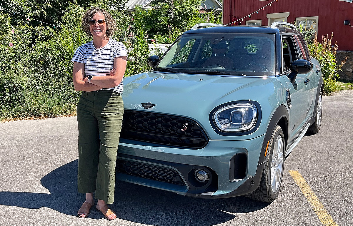 Mr friend Sarah with her Mini Cooper Countryman. Photo: Cindy Stagg