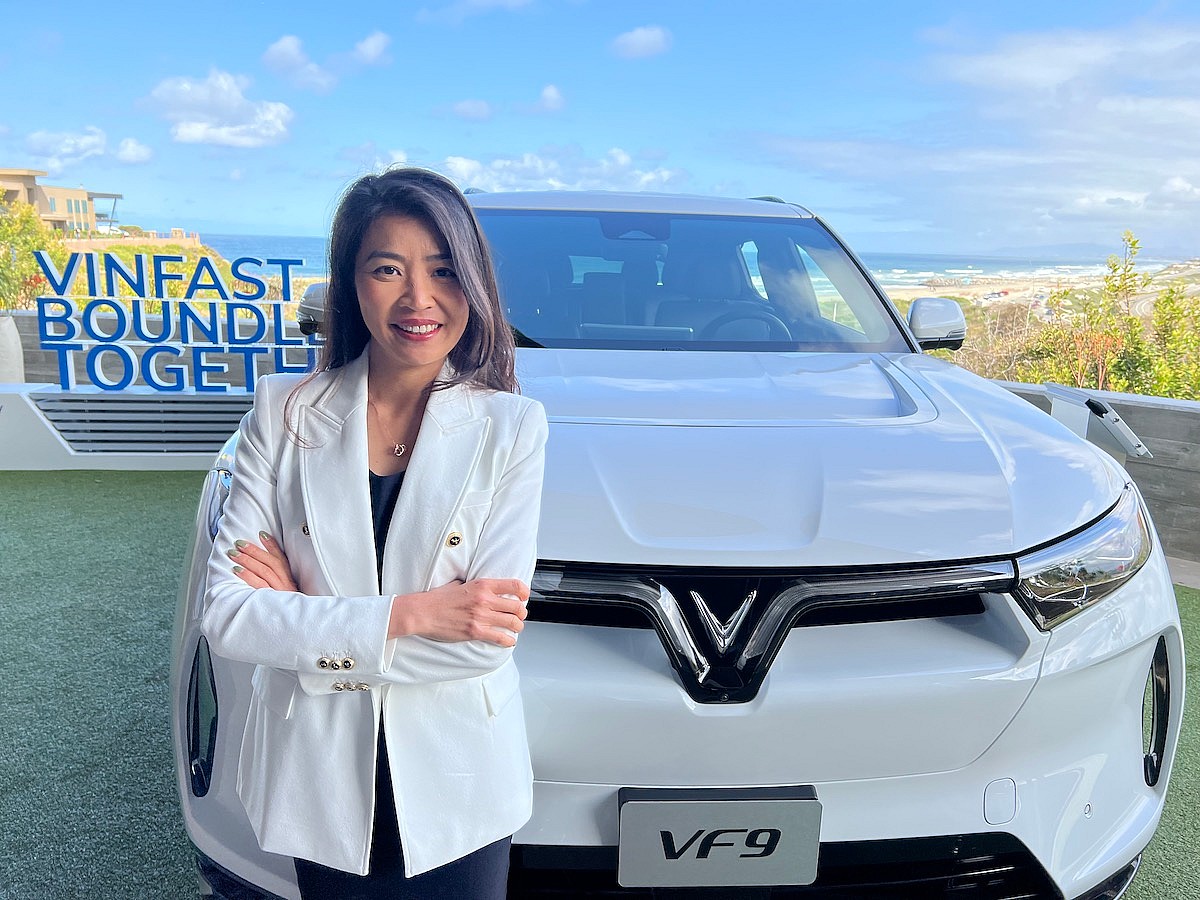 Van Ahn Nguyen with the Vinfast VF9