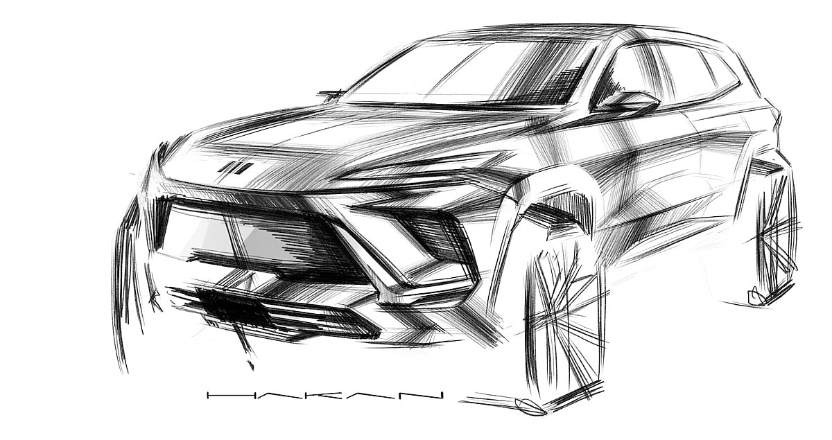 Front 3/4 sketch of the 2025 Buick Enclave