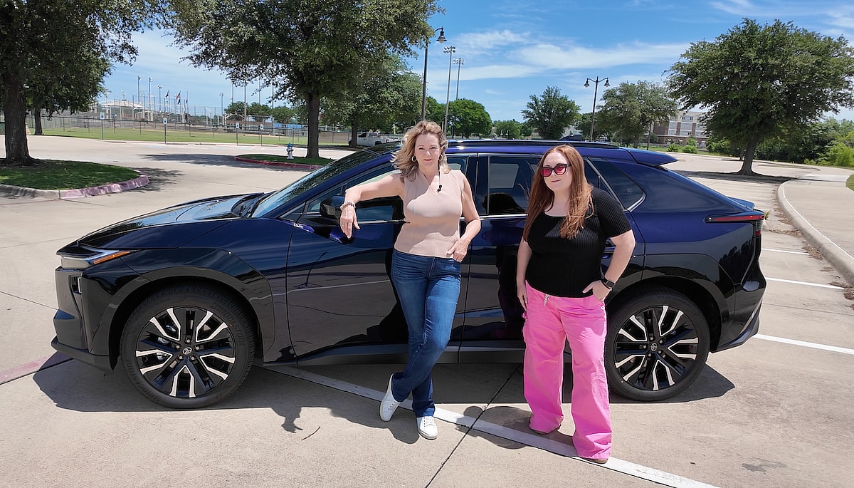 Toyota is Getting Serious About EVs, and the 2026 Toyota bZ Shows Just How Much 10 Natalie Merola and Scotty Reiss posing with the 2026 Toyota bZ