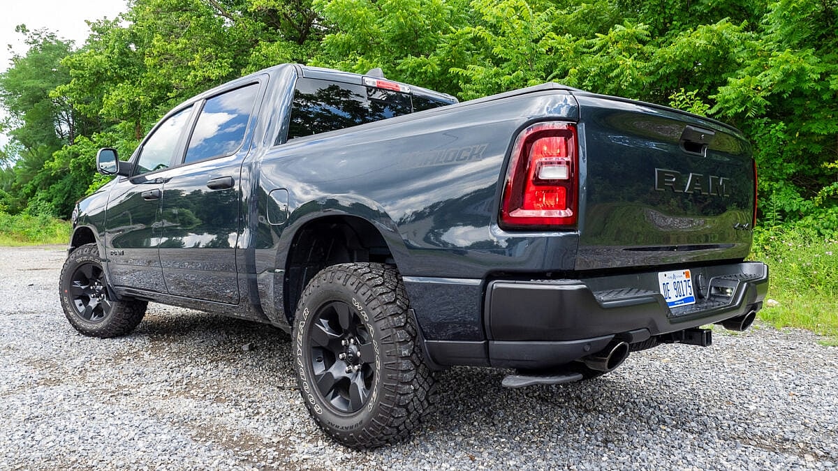 The rear quarter profile of the 2025 Ram 1500 Warlock