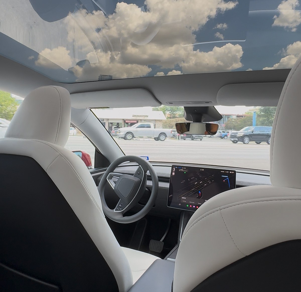 The interior of the Tesla Robotaxi