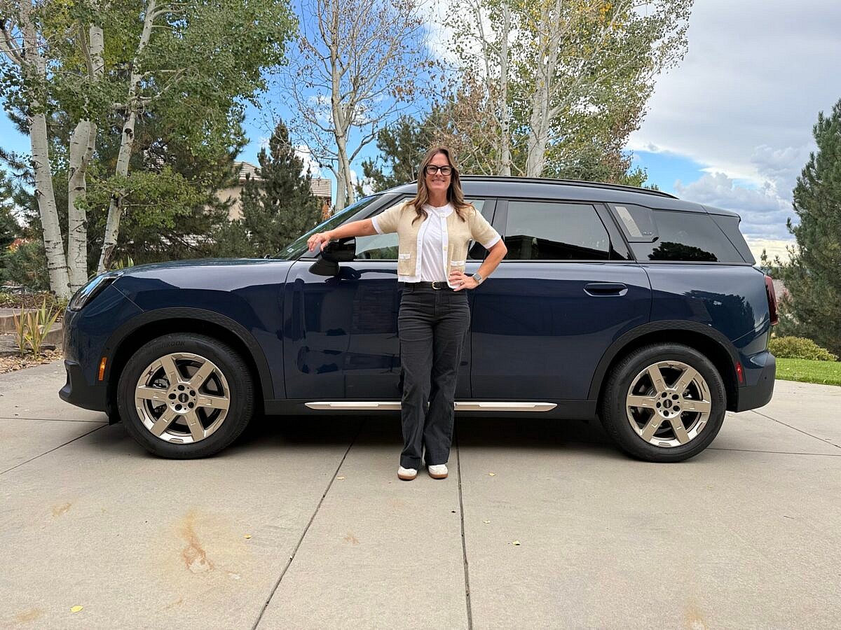 The 2025 Mini Countryman SE All4: Mini’s Whimsy Remains Intact, Even in its All-Wheel Drive EV 11 Standing next to the Mini Countryman SE All4