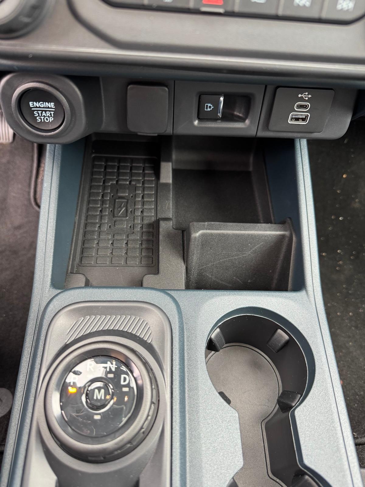The Center Console Of The Ford Maverick Lobo