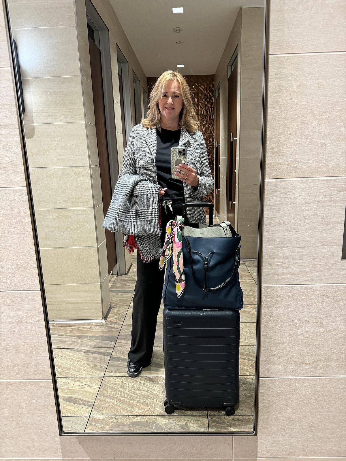 At The Airport With My Full Travel System, Including My Handbag Ntested In My Von Holzhausen Leatherette Bag