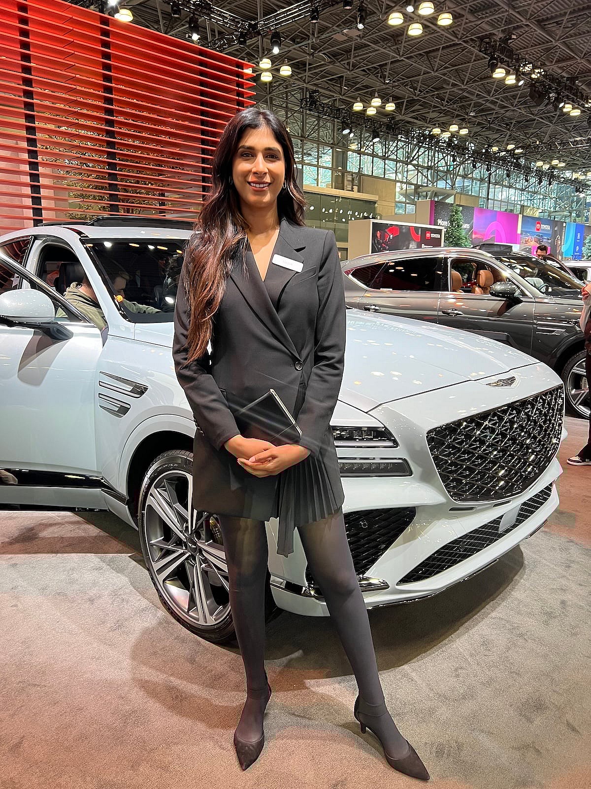 Genesis Product Specialist Wear A Coat Dress By Alc At Car Shows