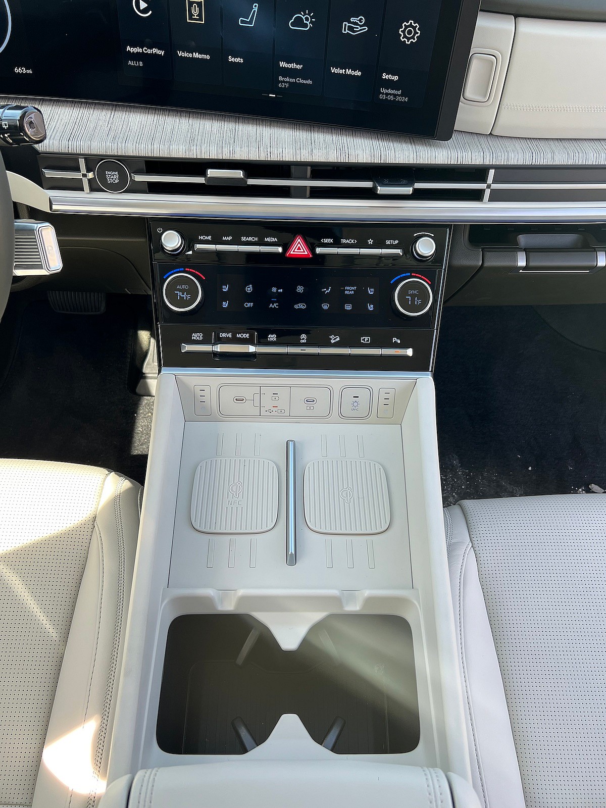The Center Console Has Dual Wireless Charge Pads, Charge Ports And Cupholders