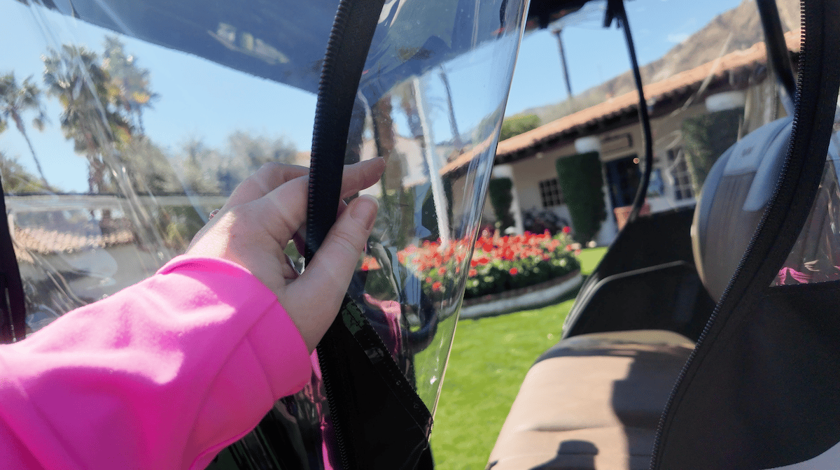 Even If It Rains, There Are Accessories To Keep You And Your Family Dry Kawasaki Nav 4E Electric Cart