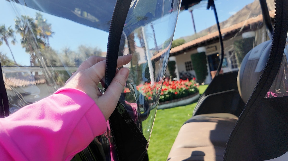 Even If It Rains, There Are Accessories To Keep You And Your Family Dry Kawasaki Nav 4E Electric Cart