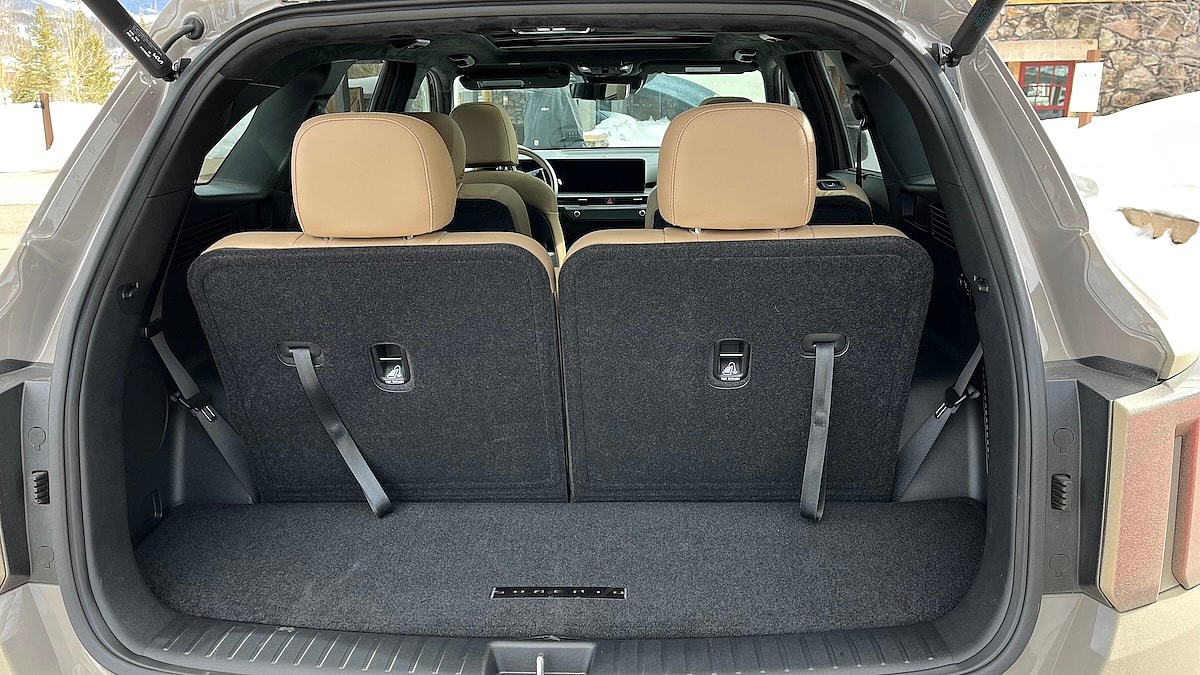 Putting the Updated and Upgraded 2024 Kia Sorento X-Pro to the Ultimate Test: Winter in Colorado 8 2024 Kia Sorento X-Pro Cargo Area With Third Row Up.