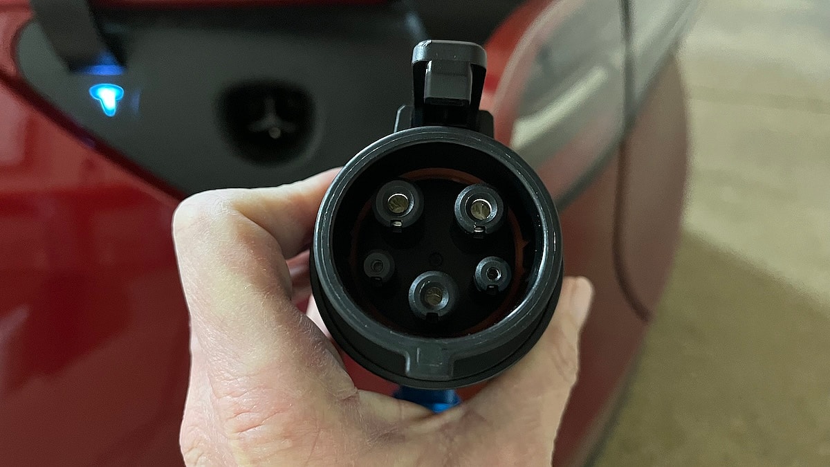 EV Charging Hiccups Remedied by Home Charge Adapters 3 Ccs End Of The Adapter. Photo: Sara Lacey