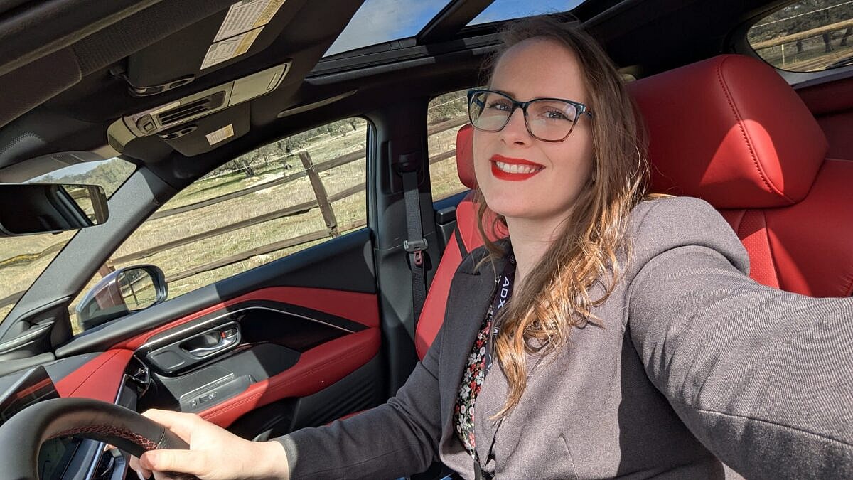 Me Smiling In The Driver